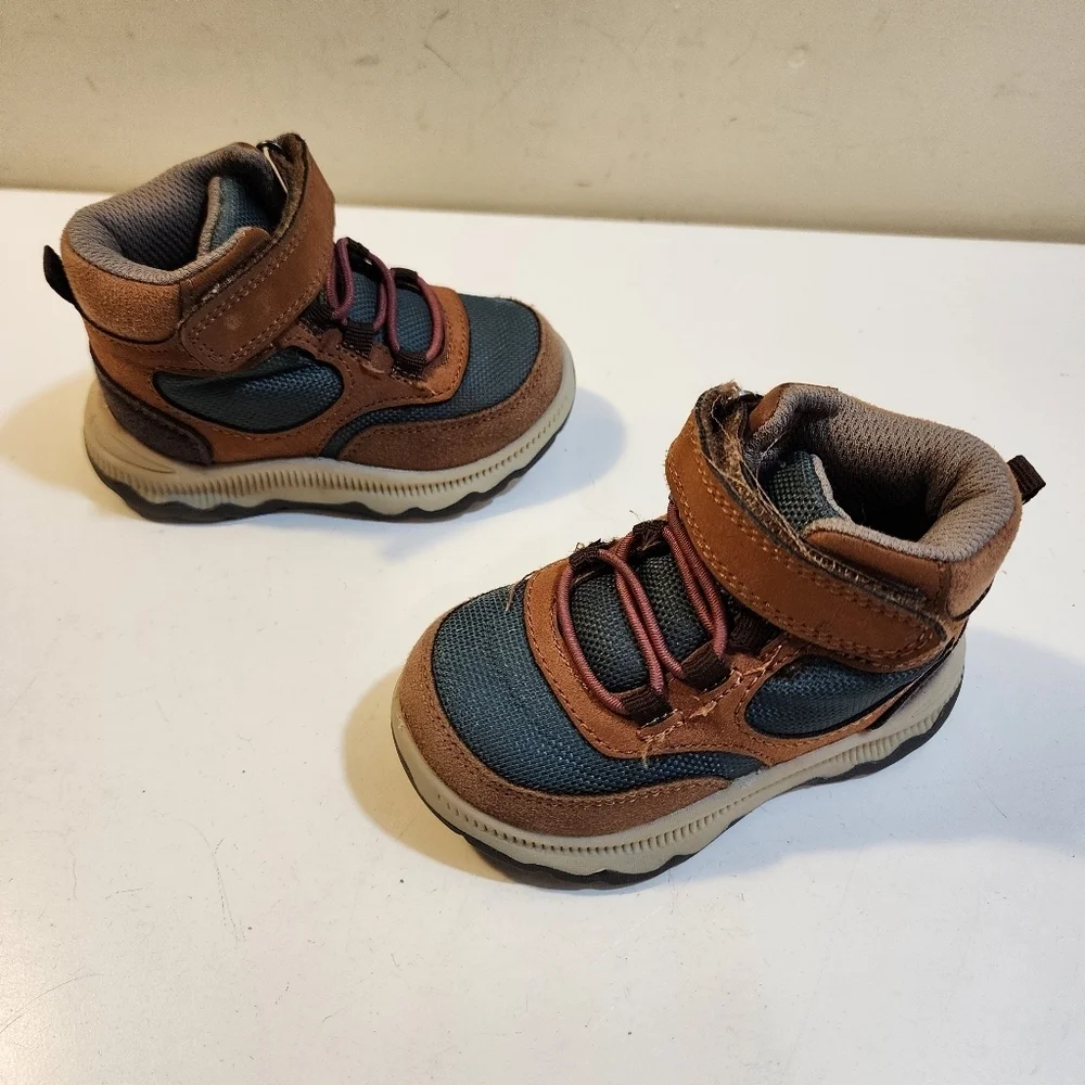 Oshkosh Kids Brown and Blue Hiking Boots